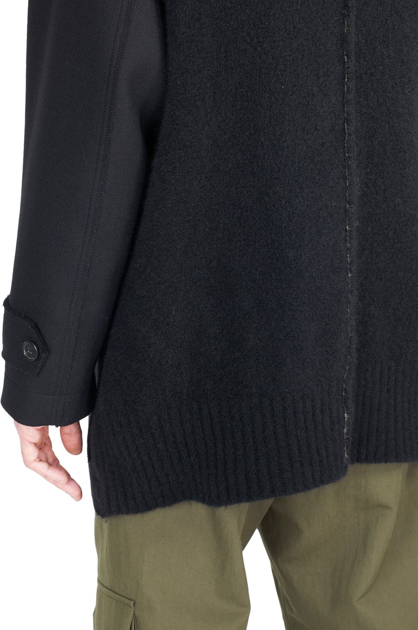 Isabel Benenato Caban drap laine dos yack maille noir Isabel Benenato homme UW01 01 Zwart