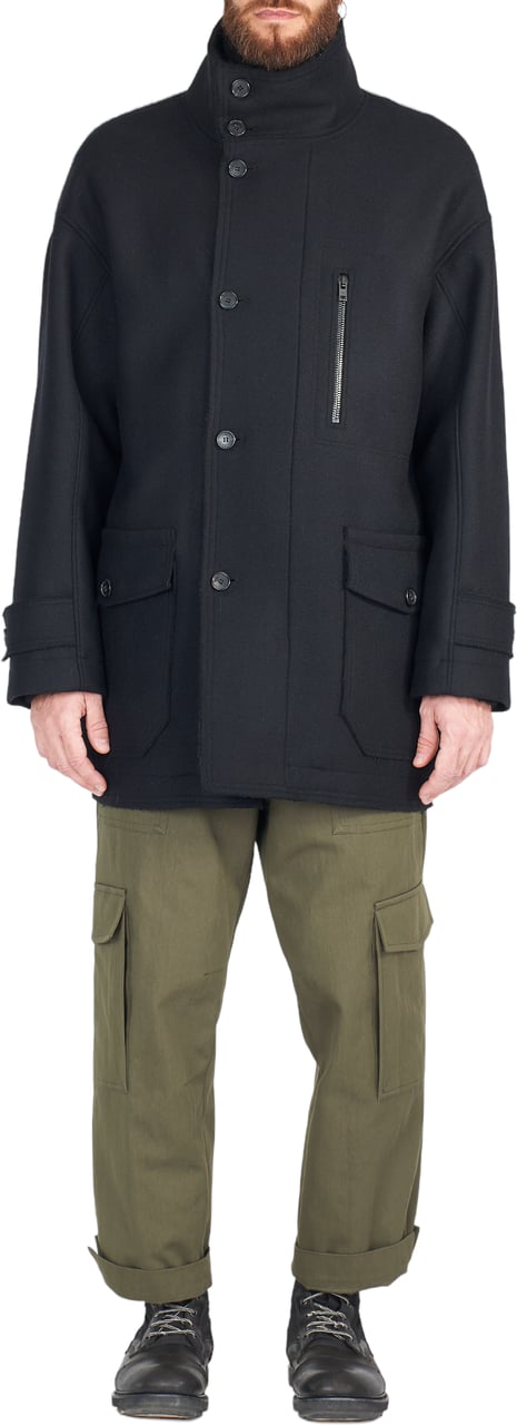 Isabel Benenato Caban drap laine dos yack maille noir Isabel Benenato homme UW01 01 Zwart