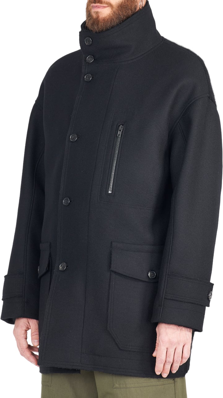 Isabel Benenato Caban drap laine dos yack maille noir Isabel Benenato homme UW01 01 Zwart