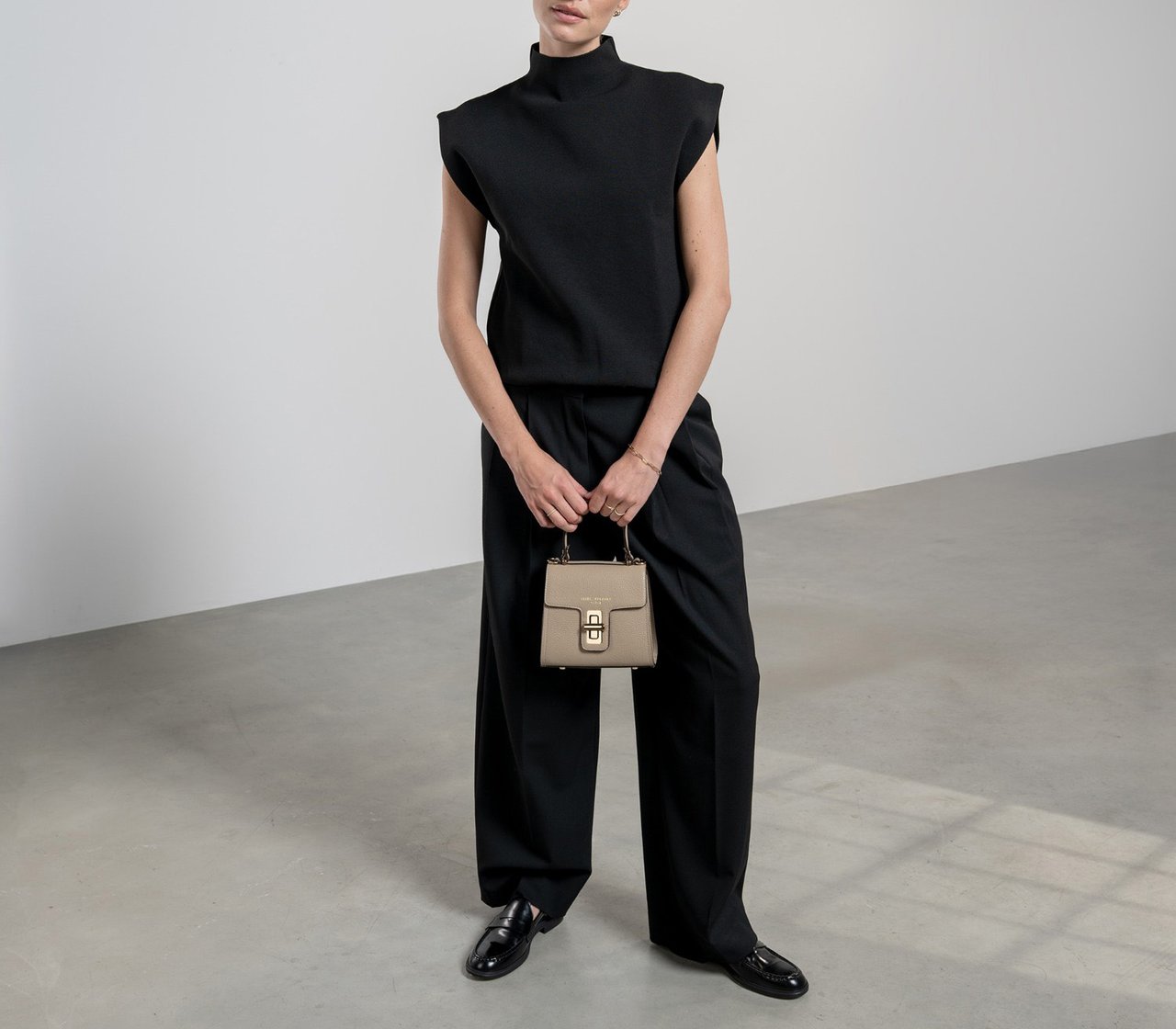 Isabel Bernard Femme Forte Simone Kalfsleer Handtas Taupe