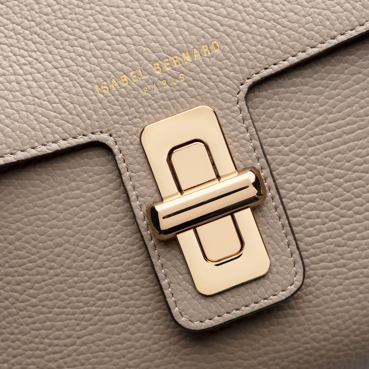 Isabel Bernard Femme Forte Simone Kalfsleer Handtas Taupe