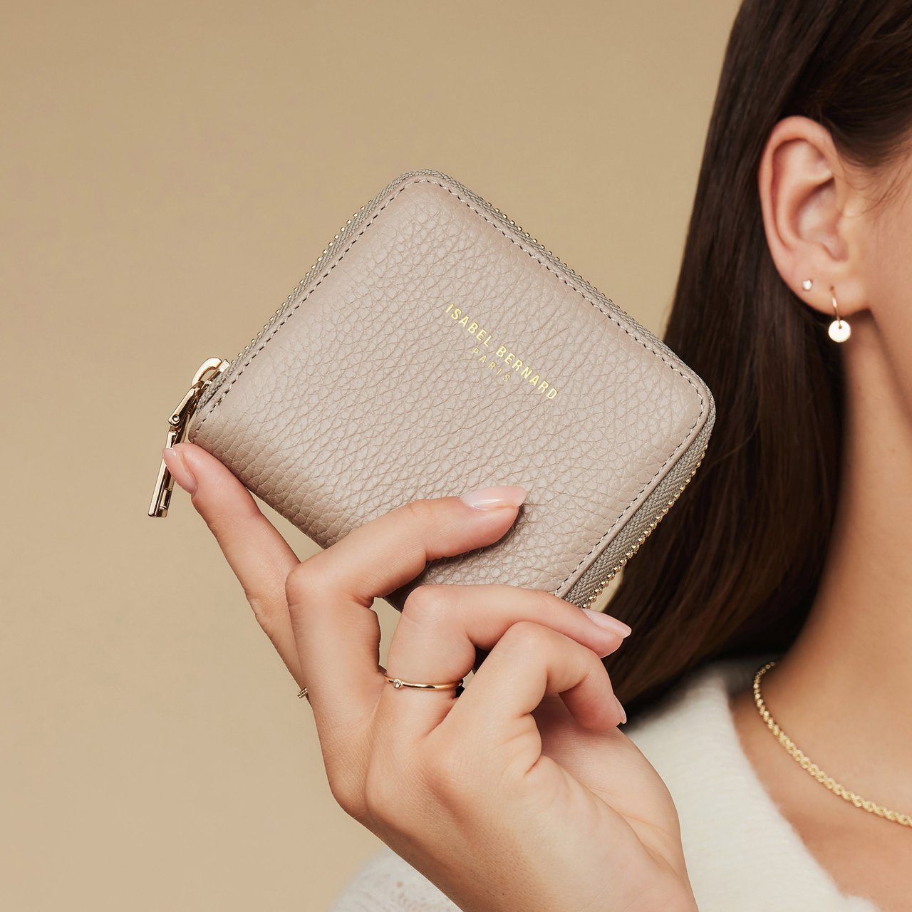 Isabel Bernard Honoré Jules Ritsportemonnee Taupe