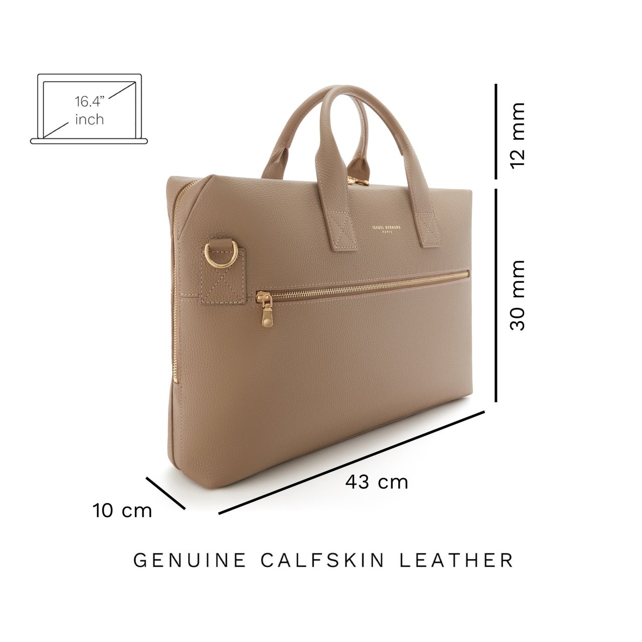 Isabel Bernard Honoré Anique Kalfsleer Handtas Taupe