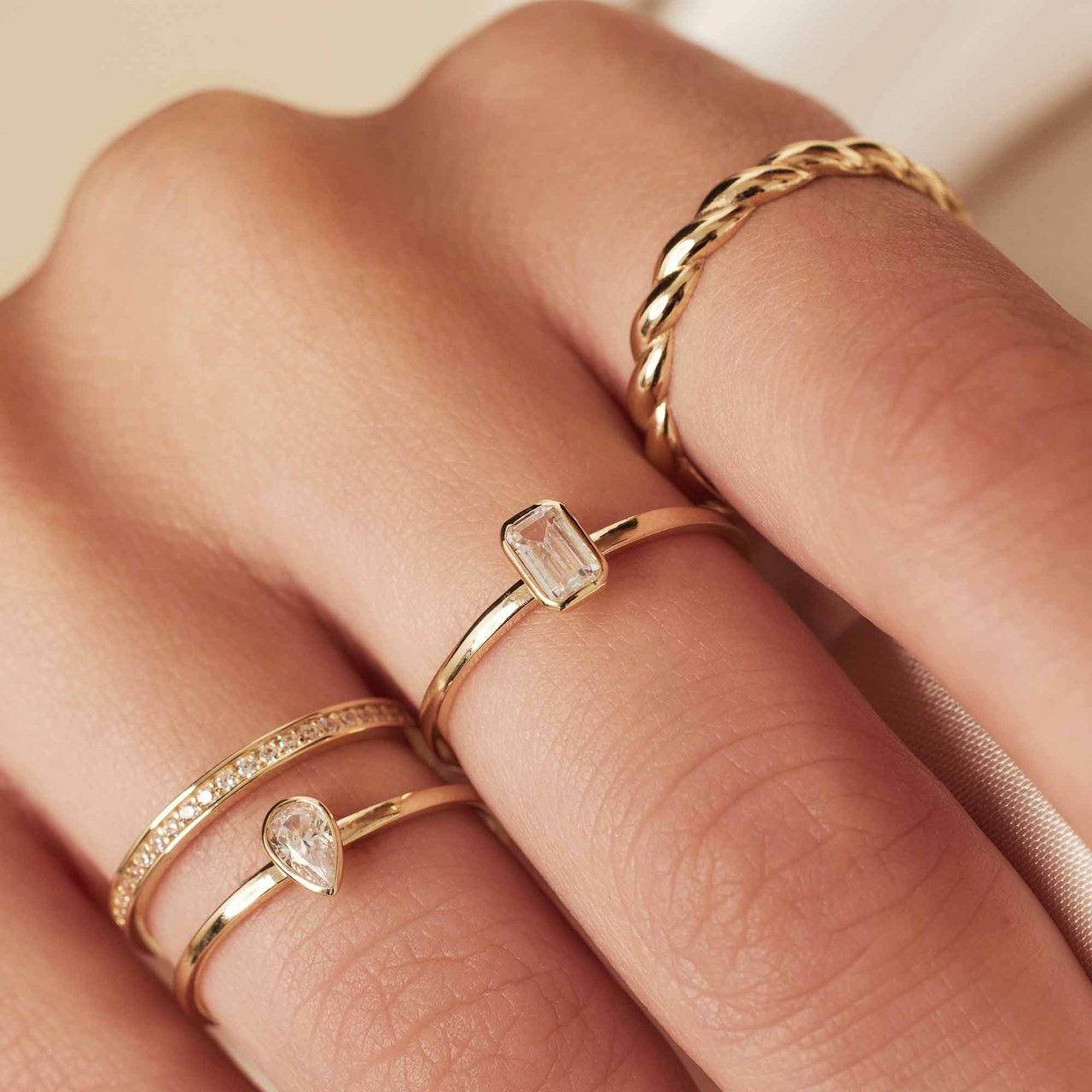 Isabel Bernard Baguette Ring met Zirkonia Wit