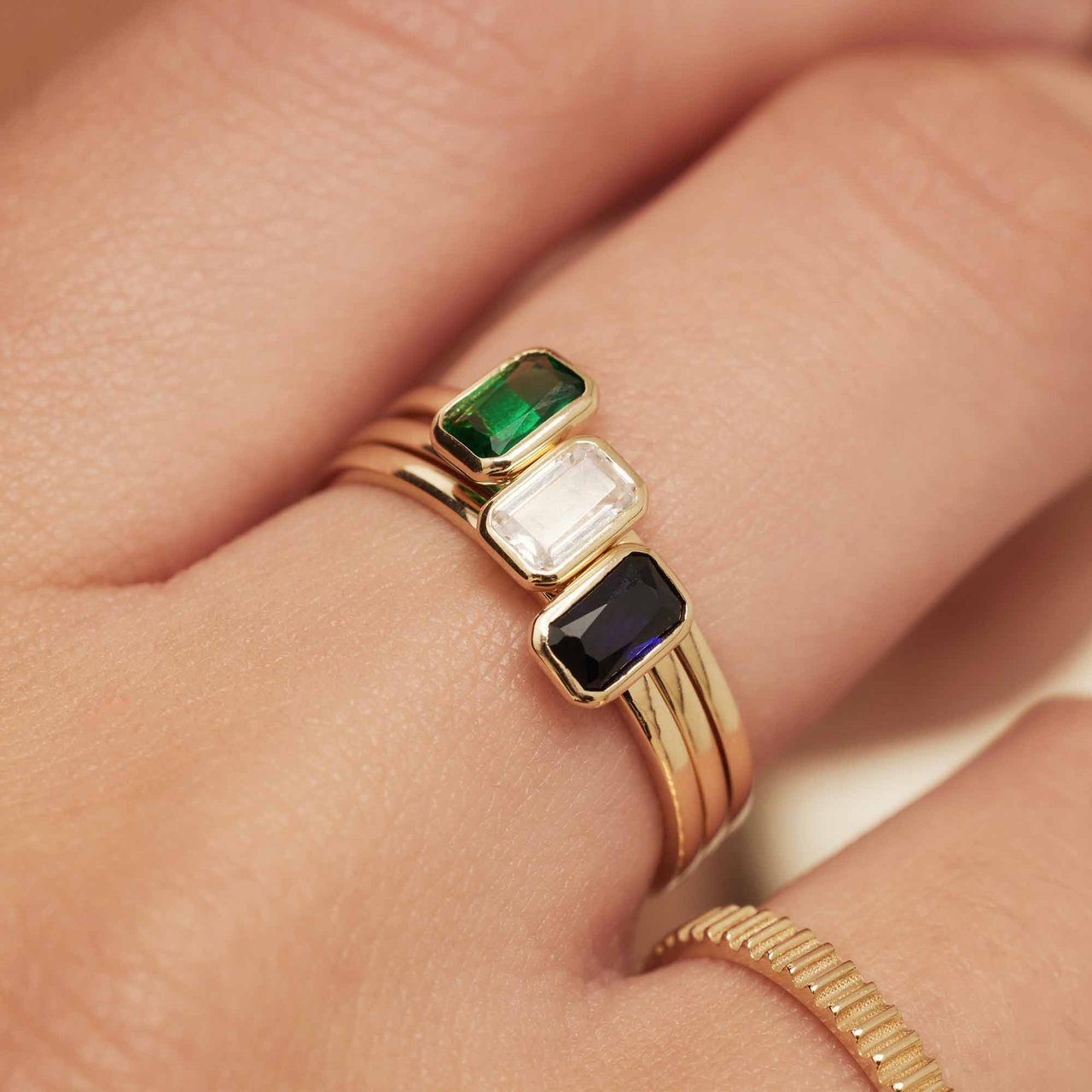 Isabel Bernard Baguette Ring met Zirkonia Wit