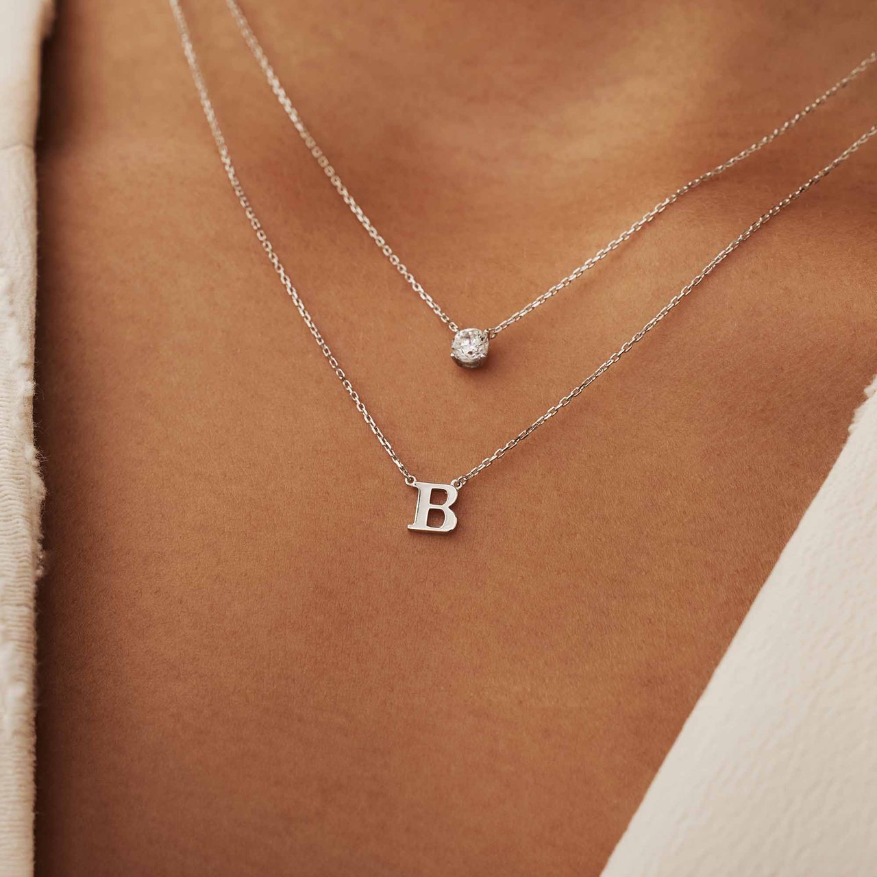 Isabel Bernard Chloé Ketting - Letter E Zilver