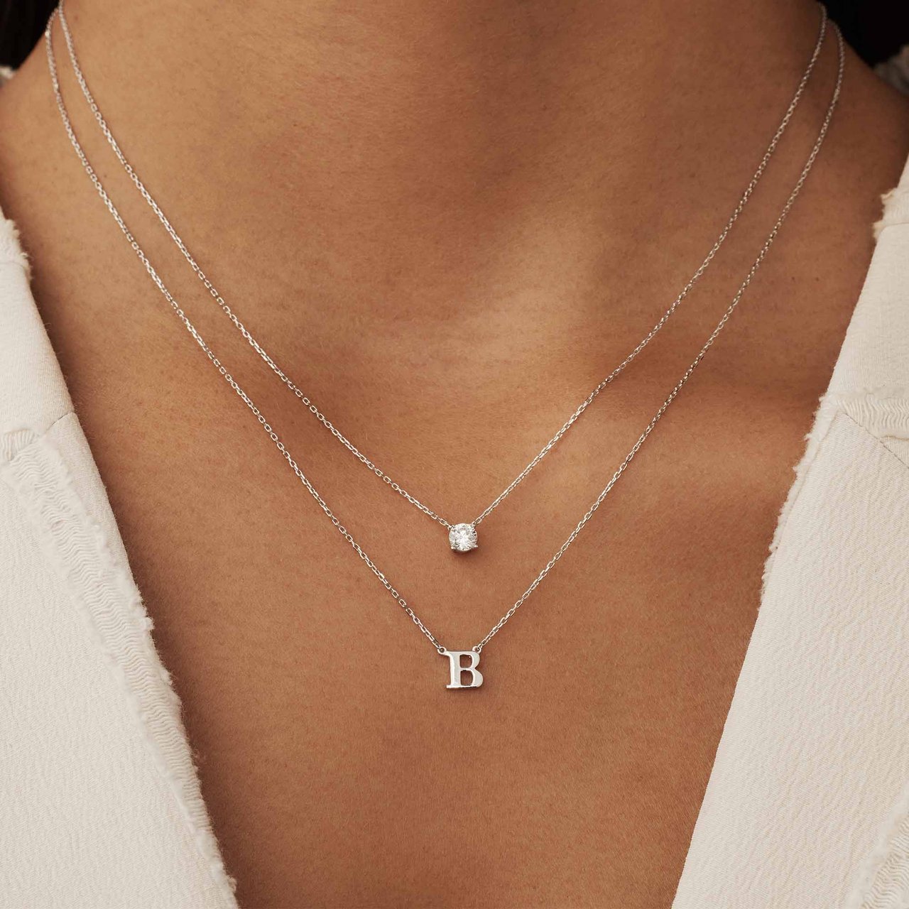 Isabel Bernard Chloé Ketting - Letter E Zilver