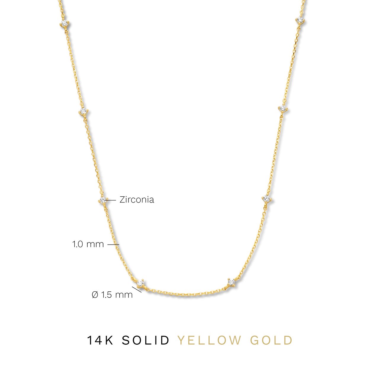 Isabel Bernard Rivoli Esmée Ketting met Zirkonia Goud