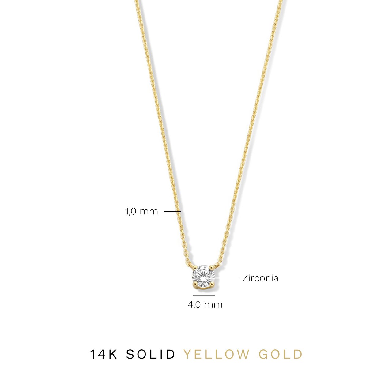 Isabel Bernard Garance Ketting met Zirkonia Goud