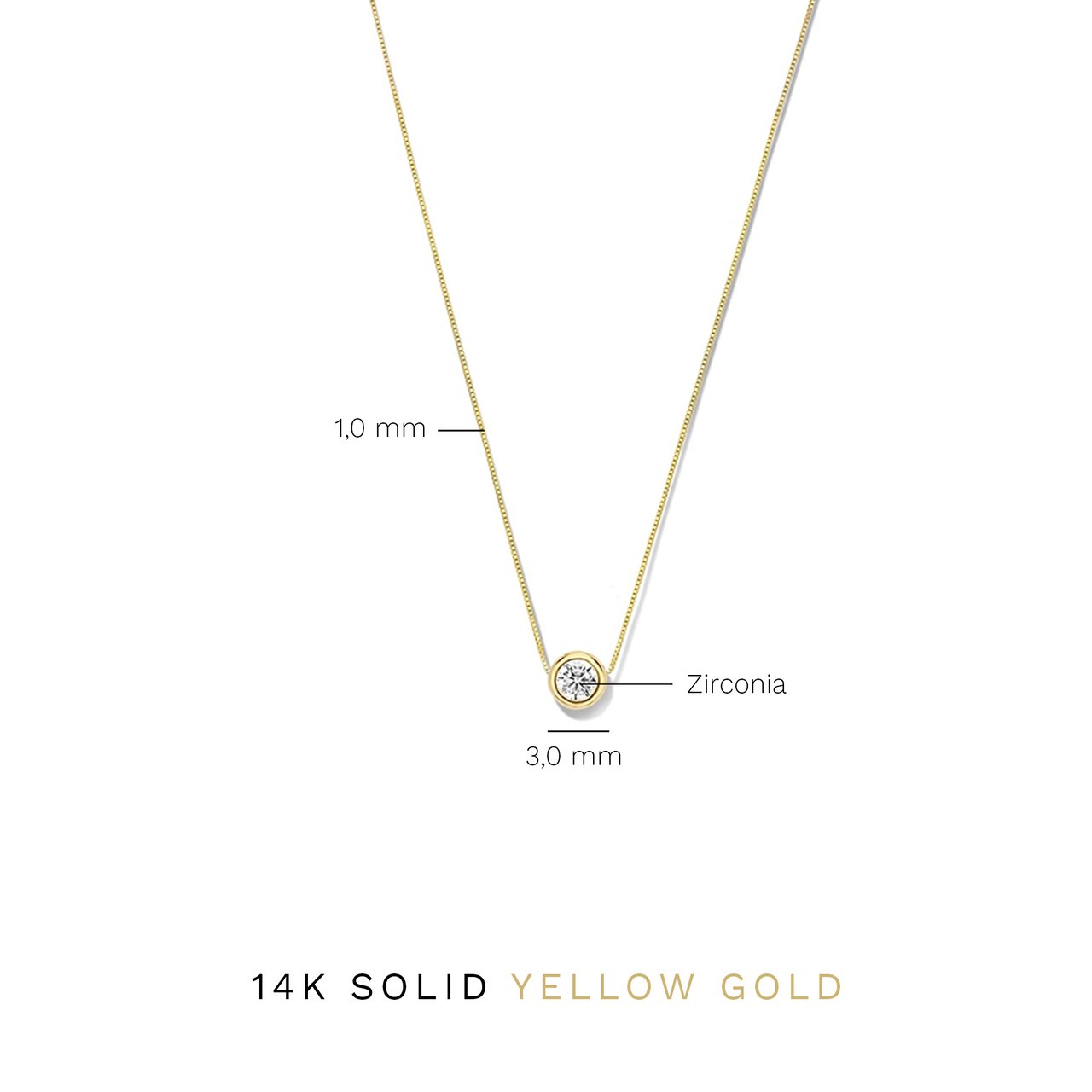 Isabel Bernard Rivoli Aélys Ketting met Zirkonia Goud