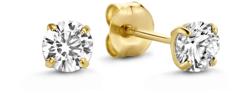 Isabel Bernard Lourdes Oorknoppen met Zirkonia Goud