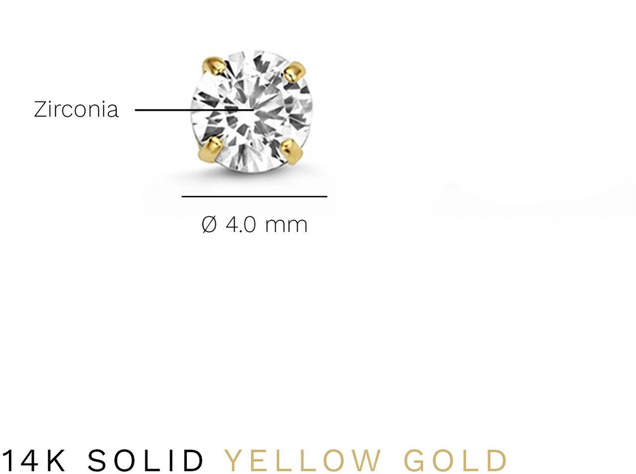 Isabel Bernard Lourdes Oorknoppen met Zirkonia Goud