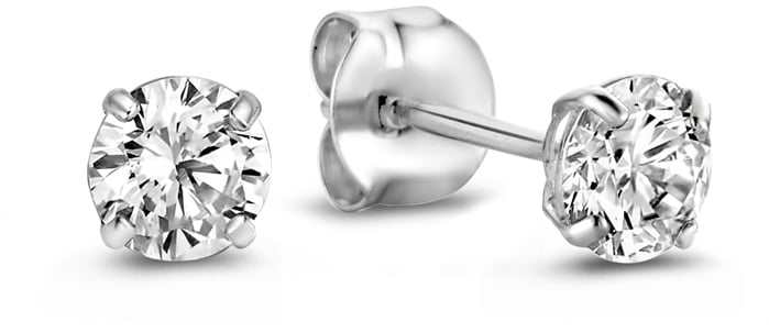 Isabel Bernard Lourdes Oorknoppen met Zirkonia Zilver