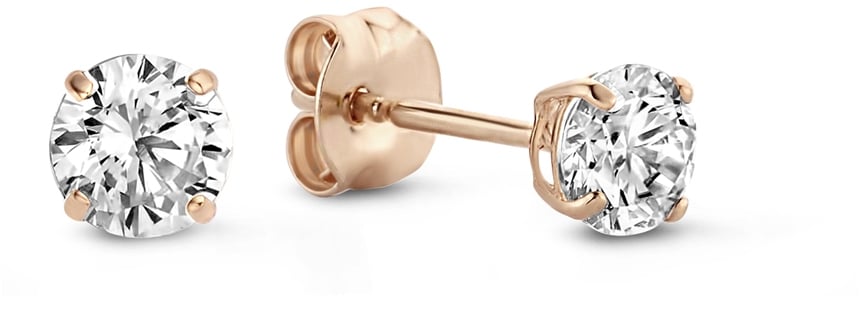 Isabel Bernard Lourdes Oorknoppen met Zirkonia Roze