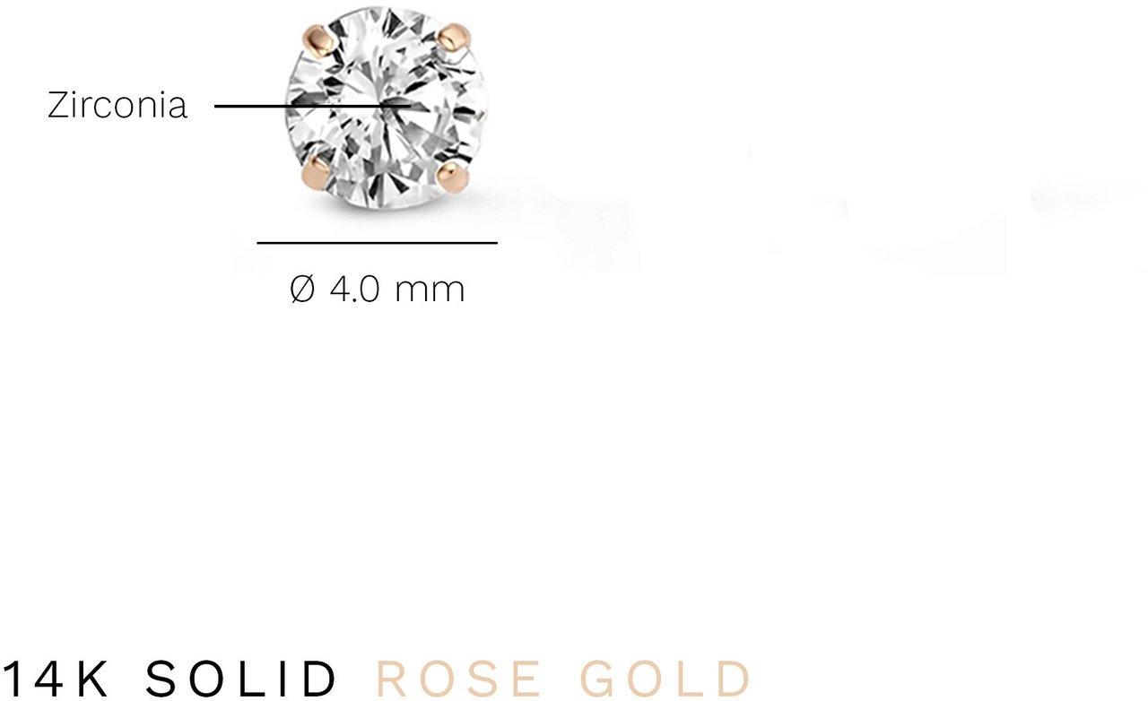 Isabel Bernard Lourdes Oorknoppen met Zirkonia Roze