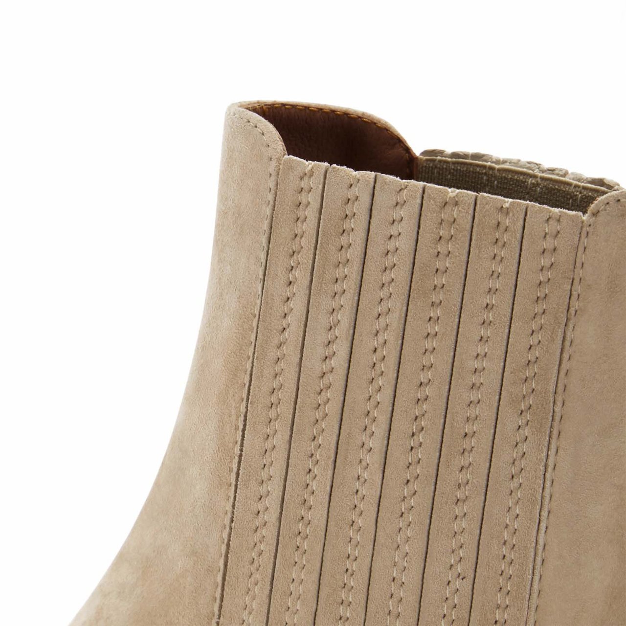 Isabel Bernard Vendôme Chey Kalfsleer/Suède Chelsea Boots Beige