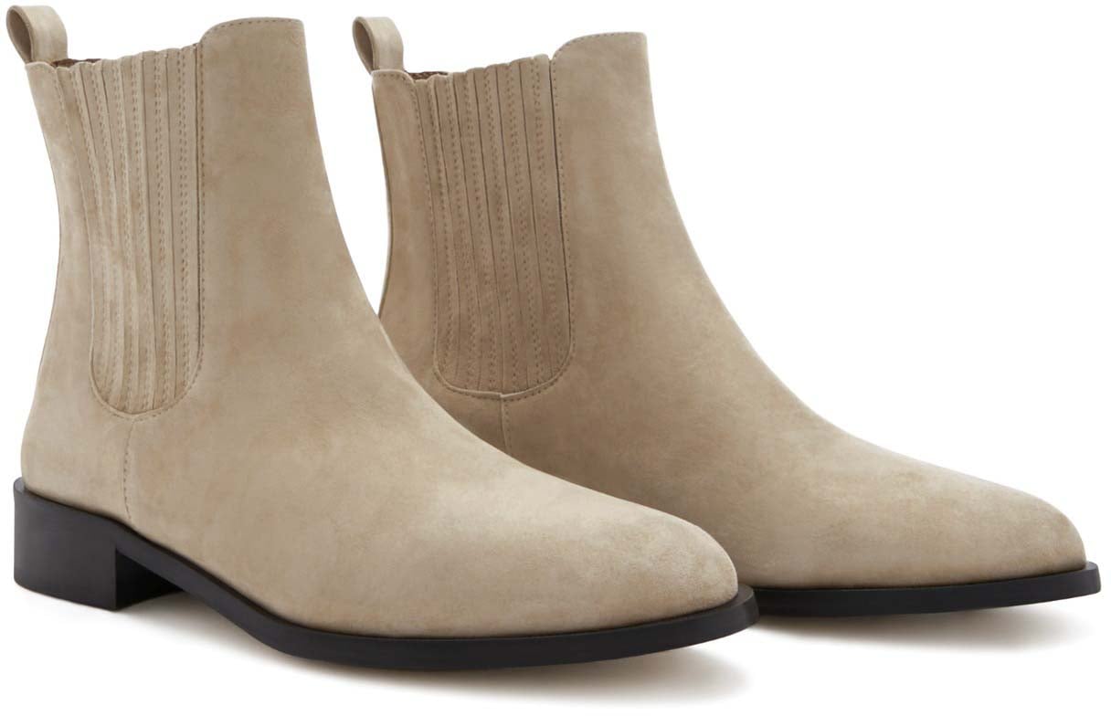 Isabel Bernard Vendôme Chey Kalfsleer/Suède Chelsea Boots Beige