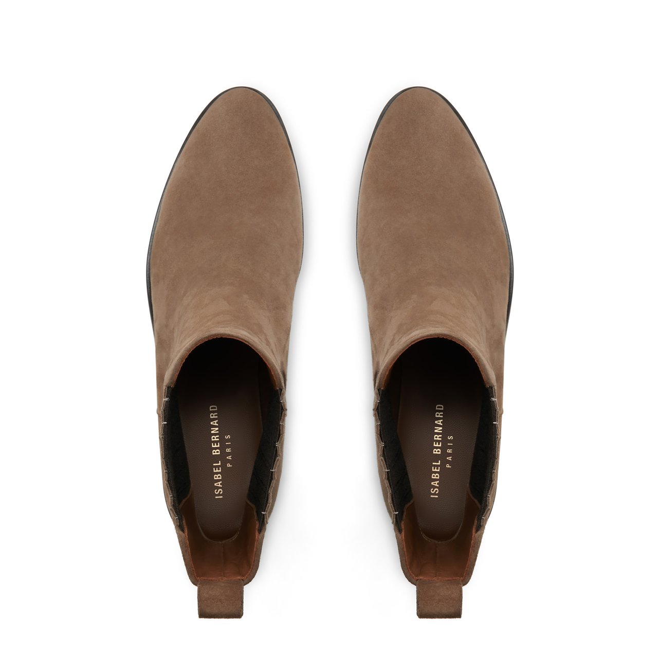 Isabel Bernard Vendôme Chey Kalfsleer/Suède Chelsea Boots Taupe