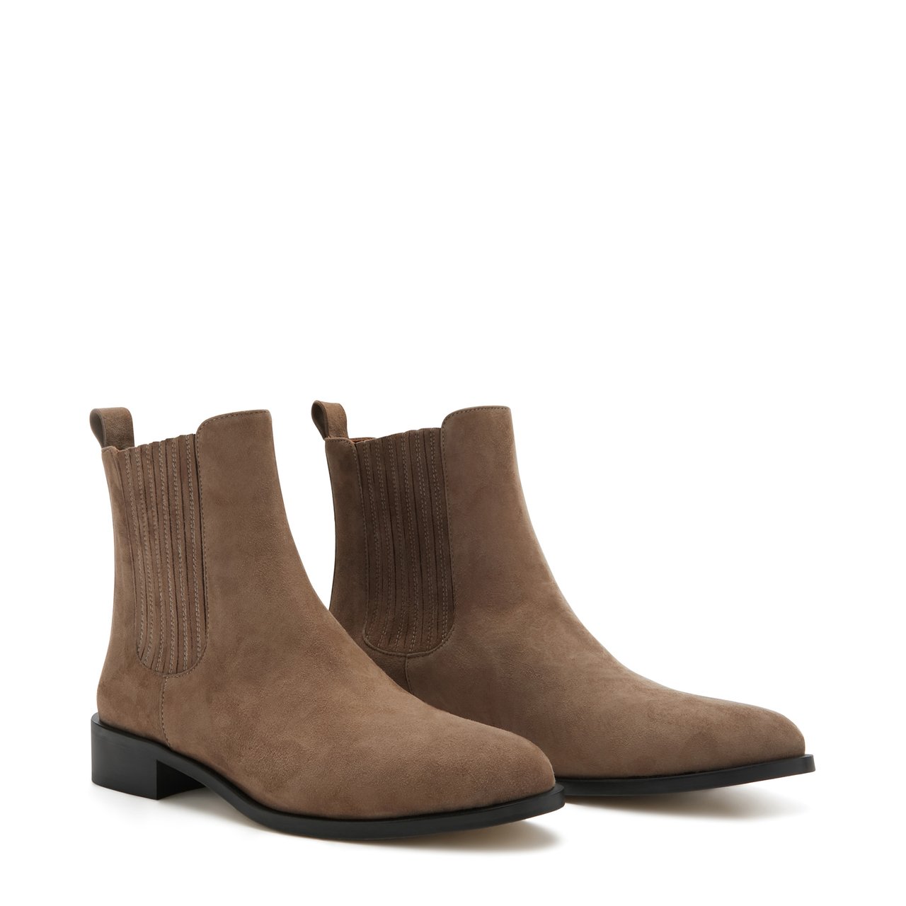 Isabel Bernard Vendôme Chey Kalfsleer/Suède Chelsea Boots Taupe