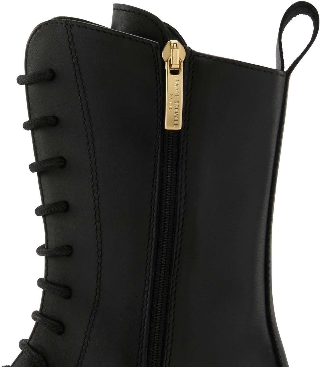 Isabel Bernard Vendôme Myrthe Kalfsleer Veterlaarzen Zwart