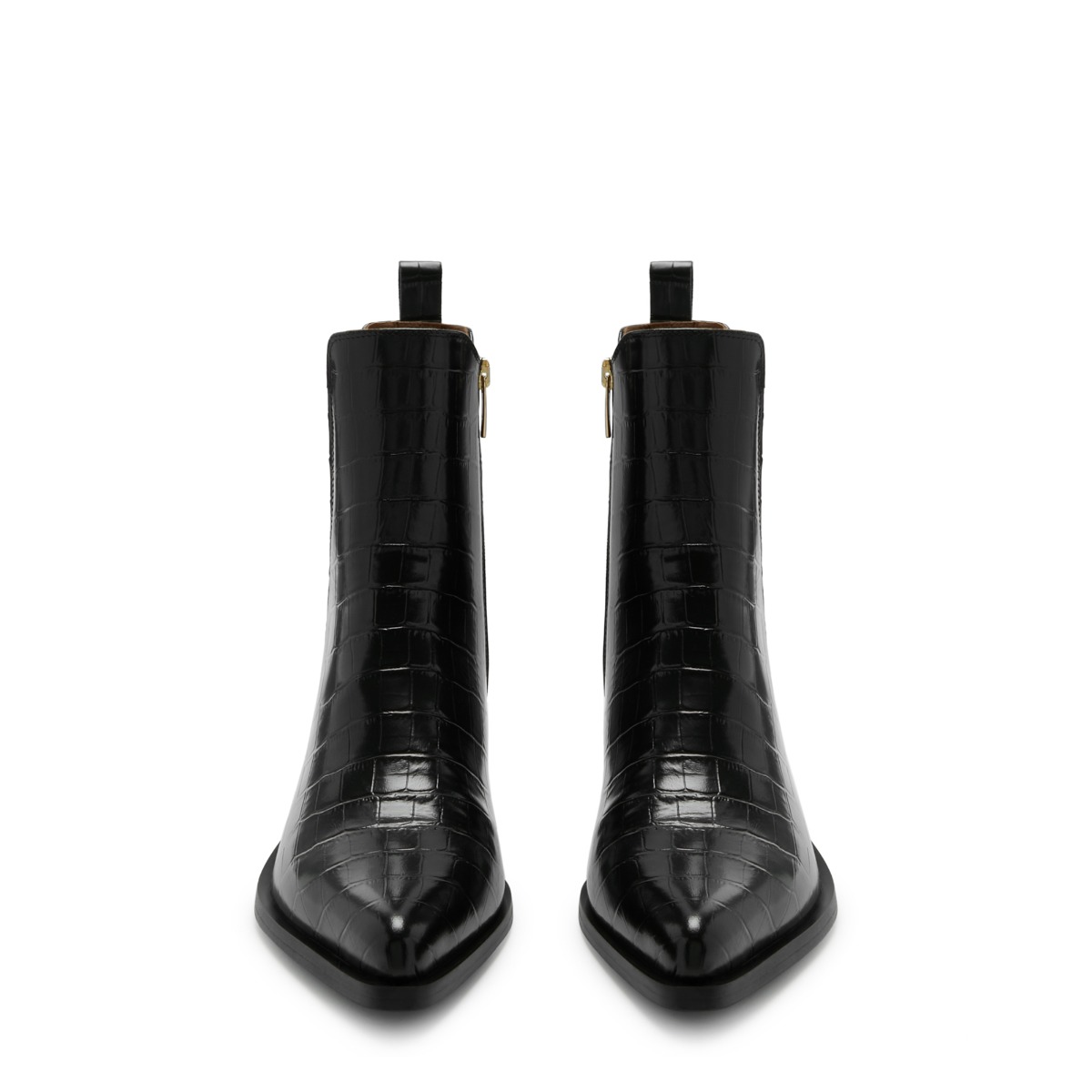 Isabel Bernard Vendôme Amandine Kalfsleer Korte Laarzen Zwart