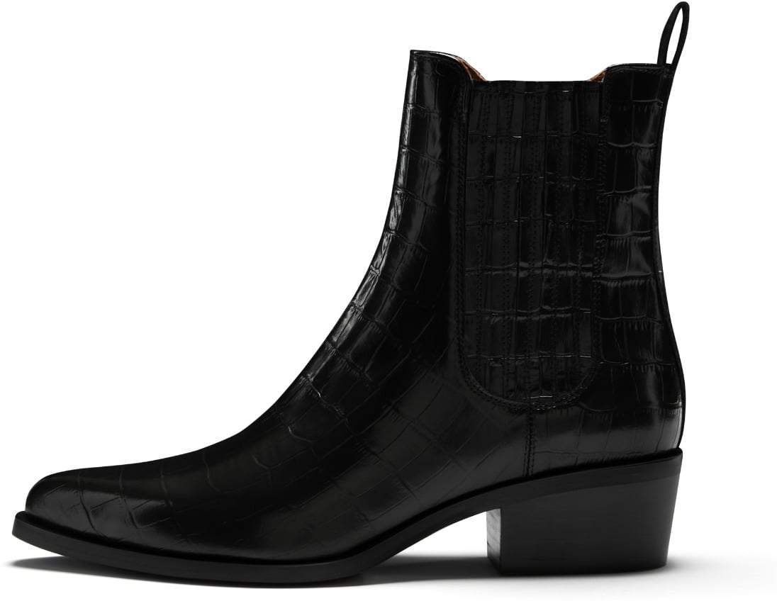 Isabel Bernard Vendôme Amandine Kalfsleer Korte Laarzen Zwart