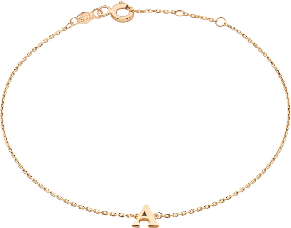 Isabel Bernard Saint Germain Rachel - Armband - Witgoud - Letter W Roze