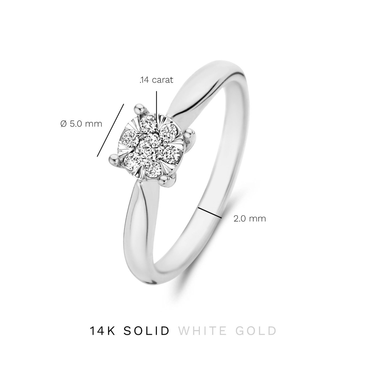 Isabel Bernard De la Paix Hanaé Ring met Diamant Zilver