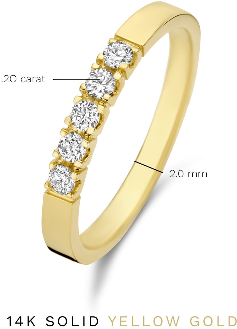 Isabel Bernard De la Paix Madeline Ring met Diamant Goud