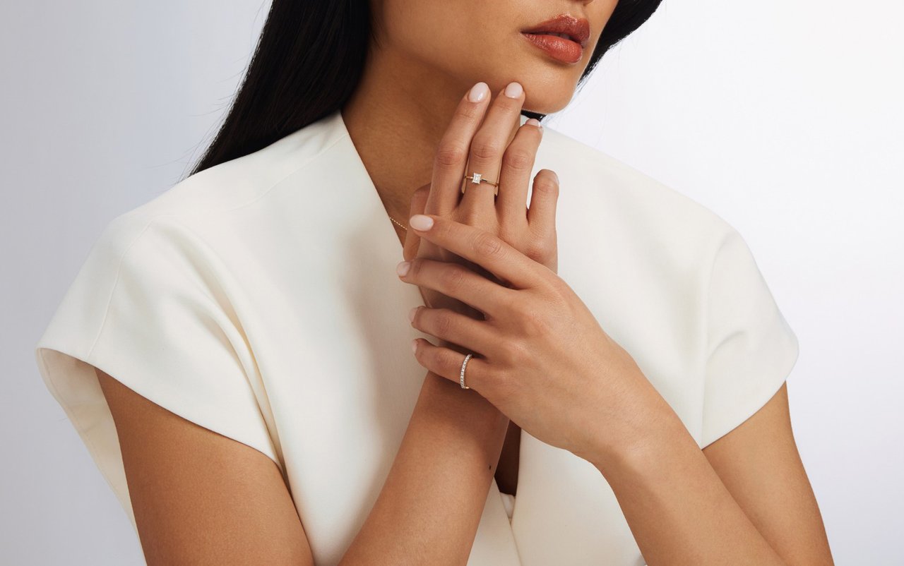 Isabel Bernard De la Paix Maxime Ring met Diamant Goud