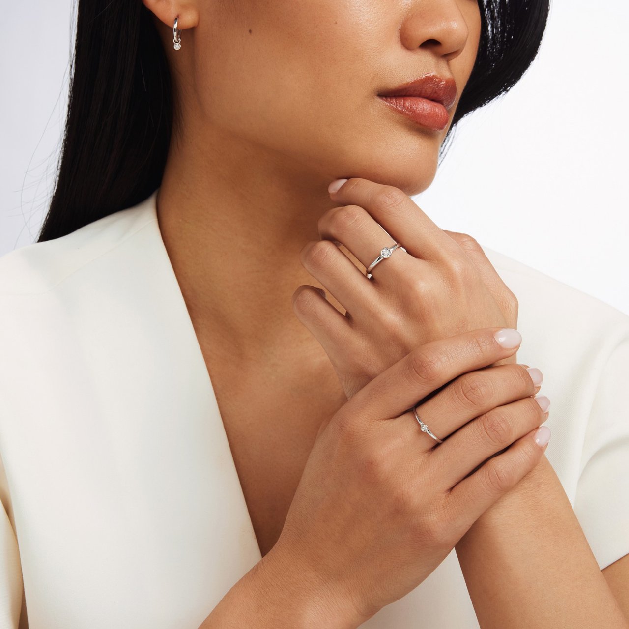 Isabel Bernard De La Paix Inaya Ring met Diamant Zilver