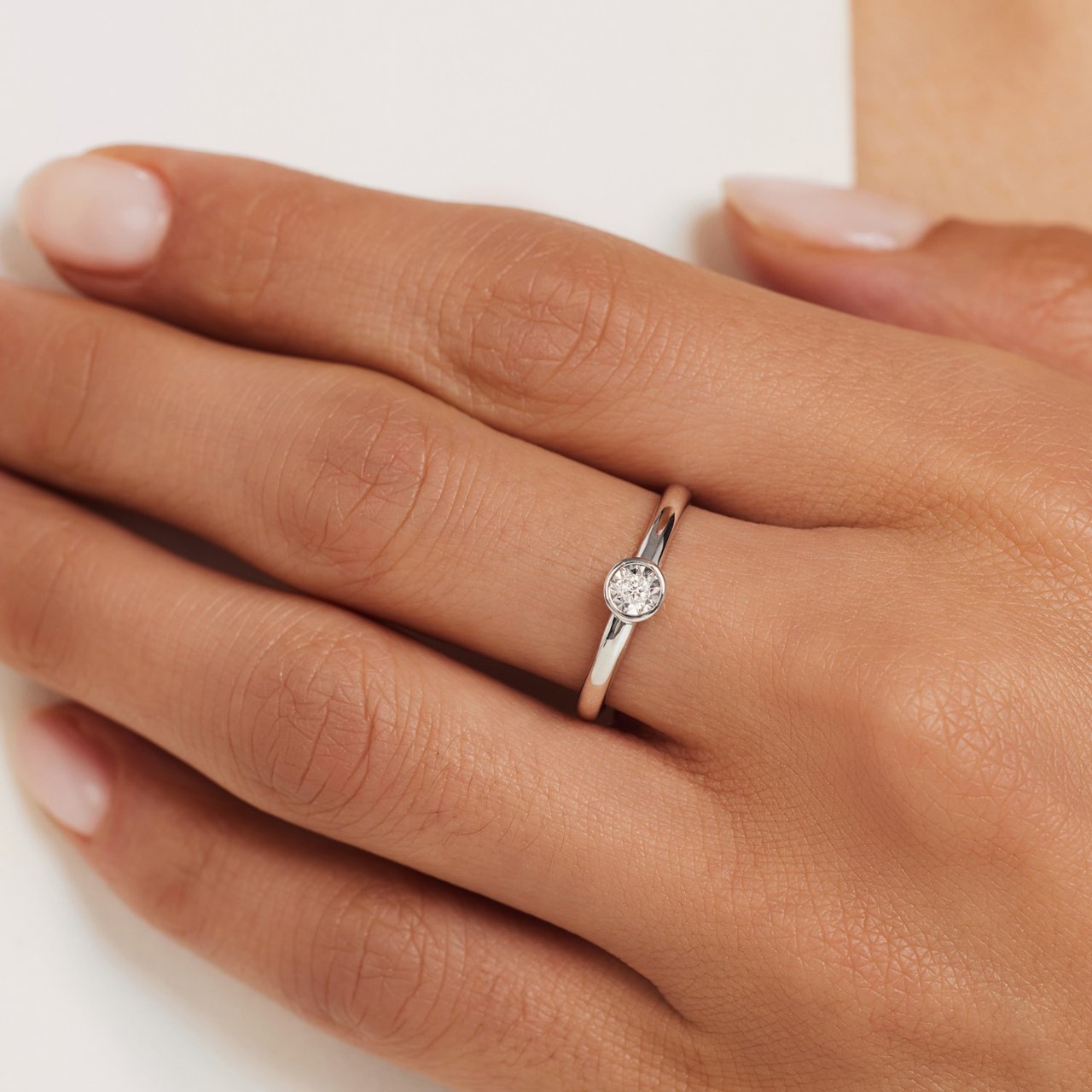 Isabel Bernard De La Paix Inaya Ring met Diamant Zilver