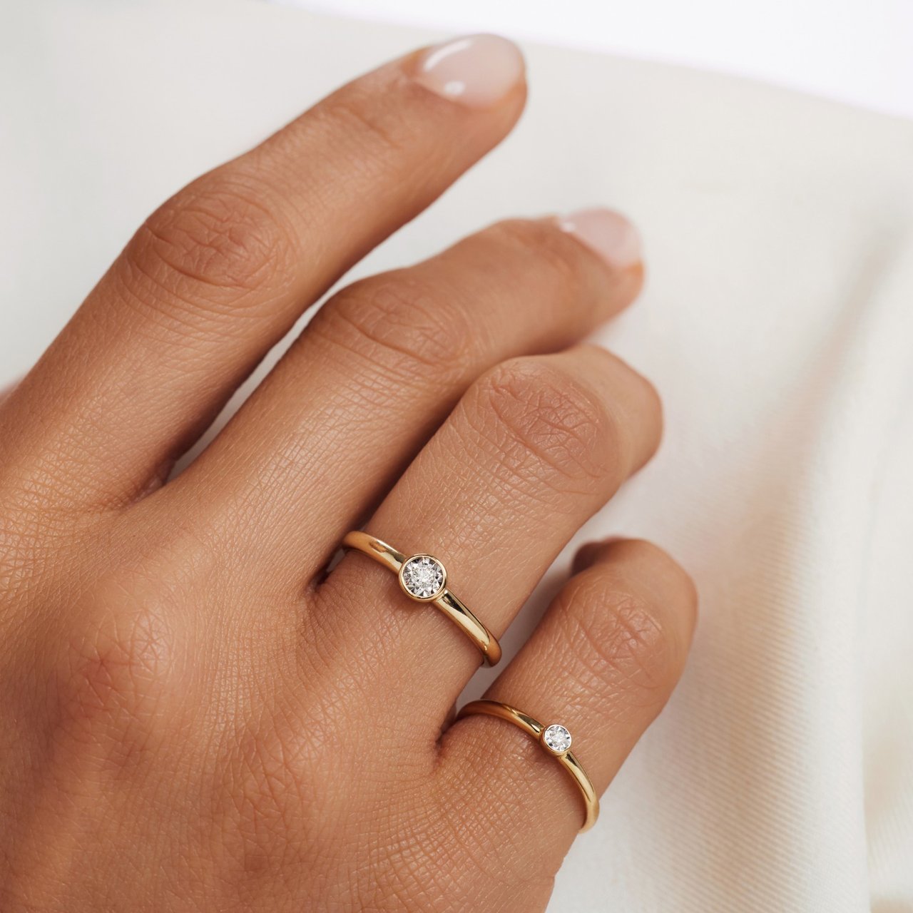 Isabel Bernard De La Paix Inaya Ring met Diamant Goud