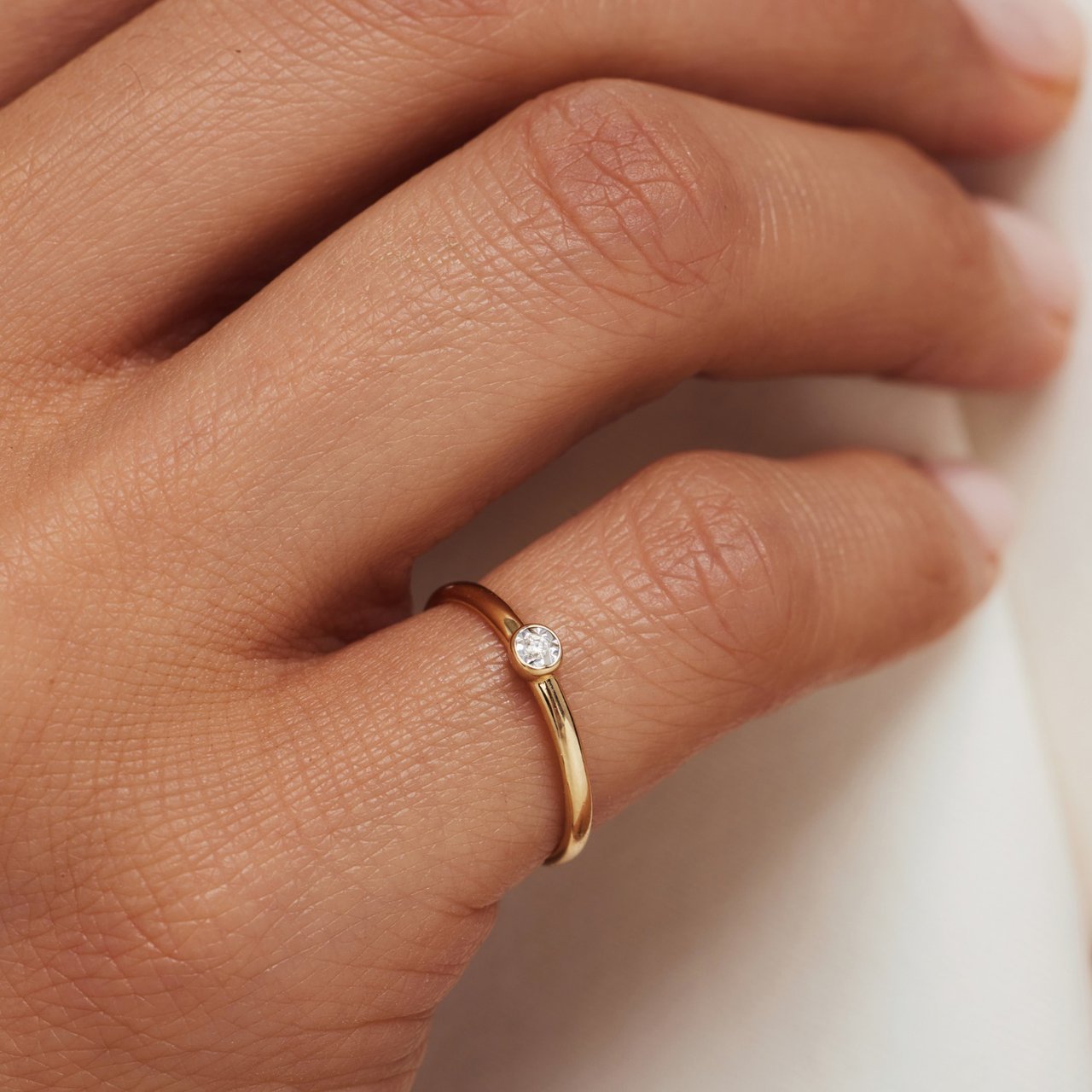 Isabel Bernard De La Paix Inaya Ring met Diamant Goud