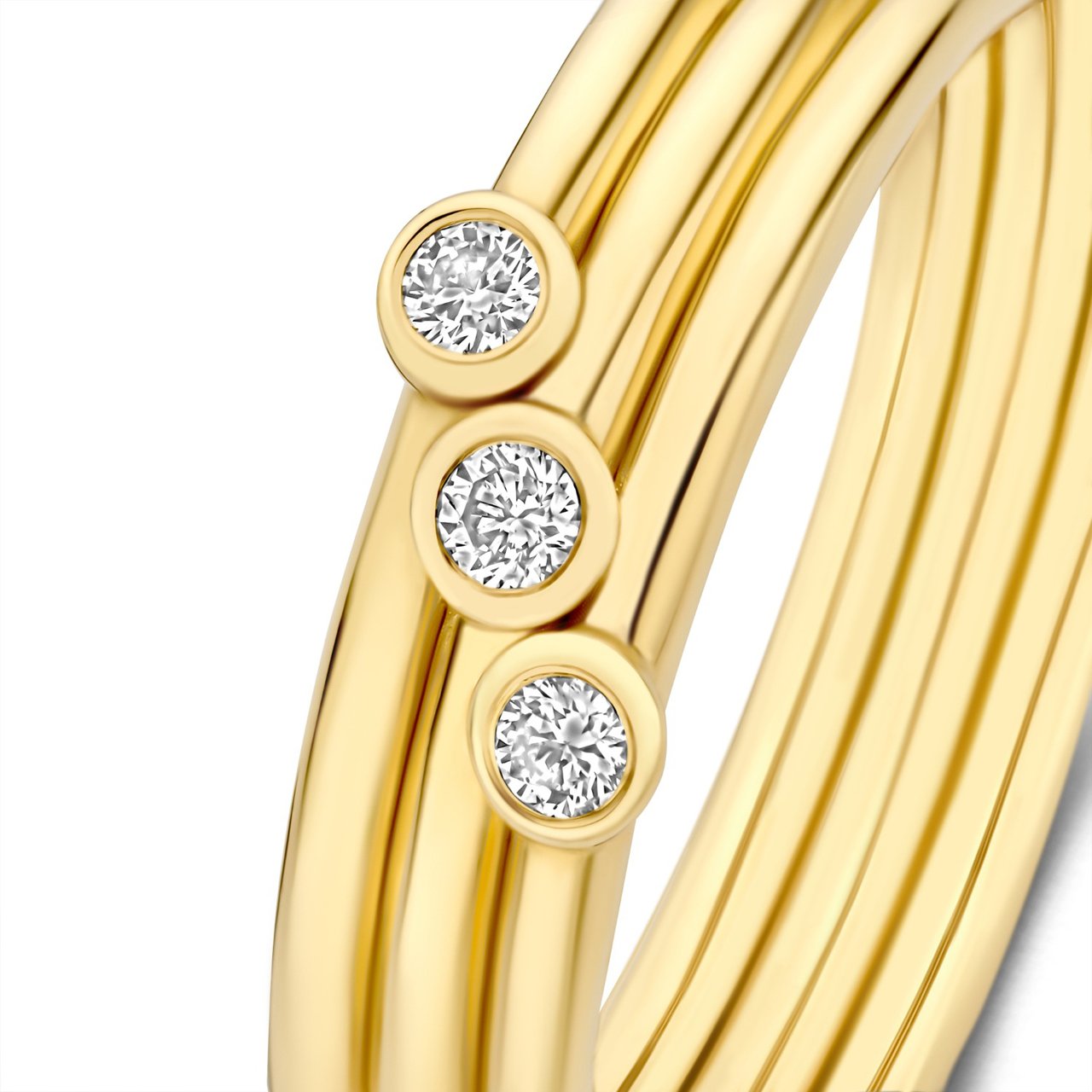 Isabel Bernard De la Paix Viviane Ring met Diamant Goud