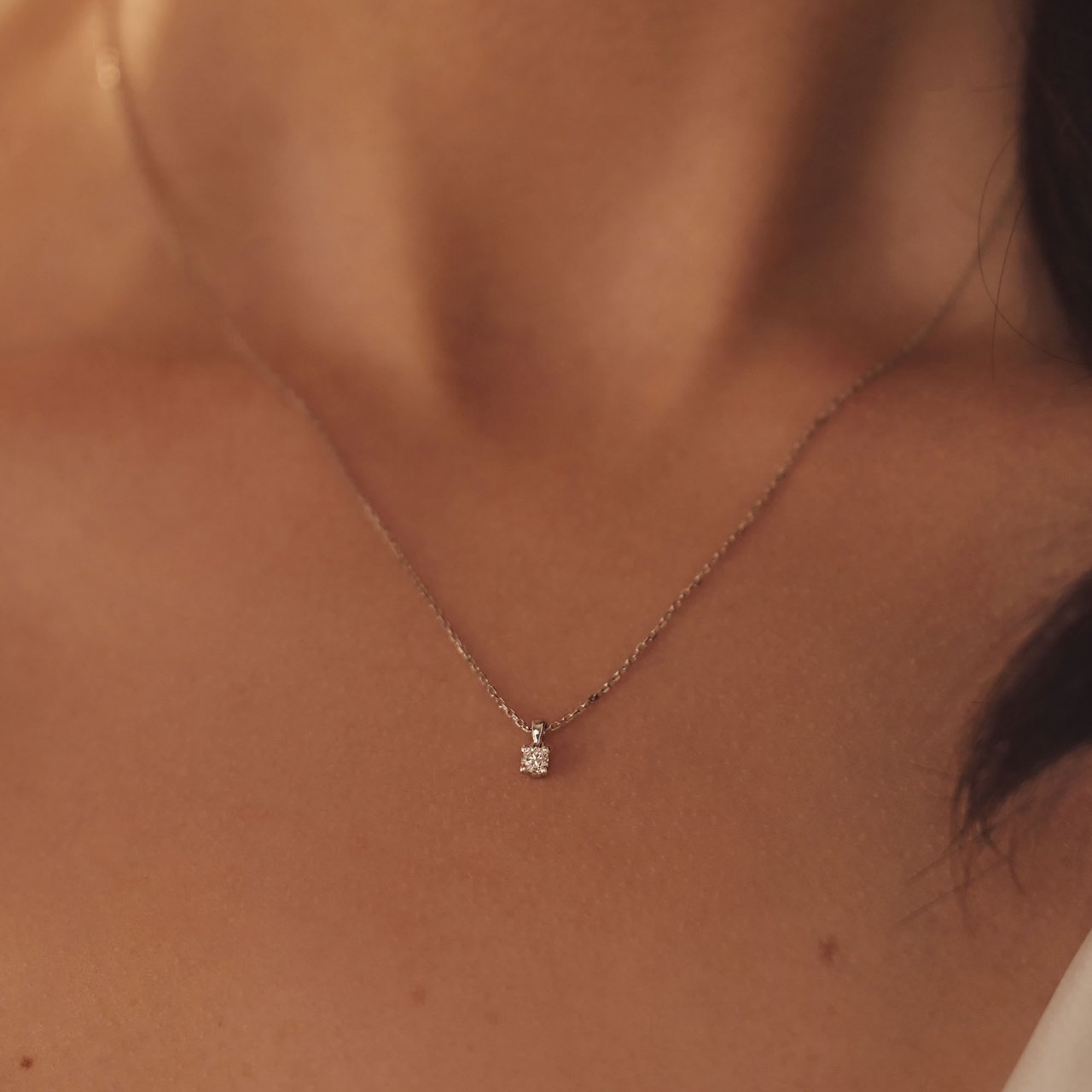 Isabel Bernard De la Paix Celesse Ketting met Diamant Zilver