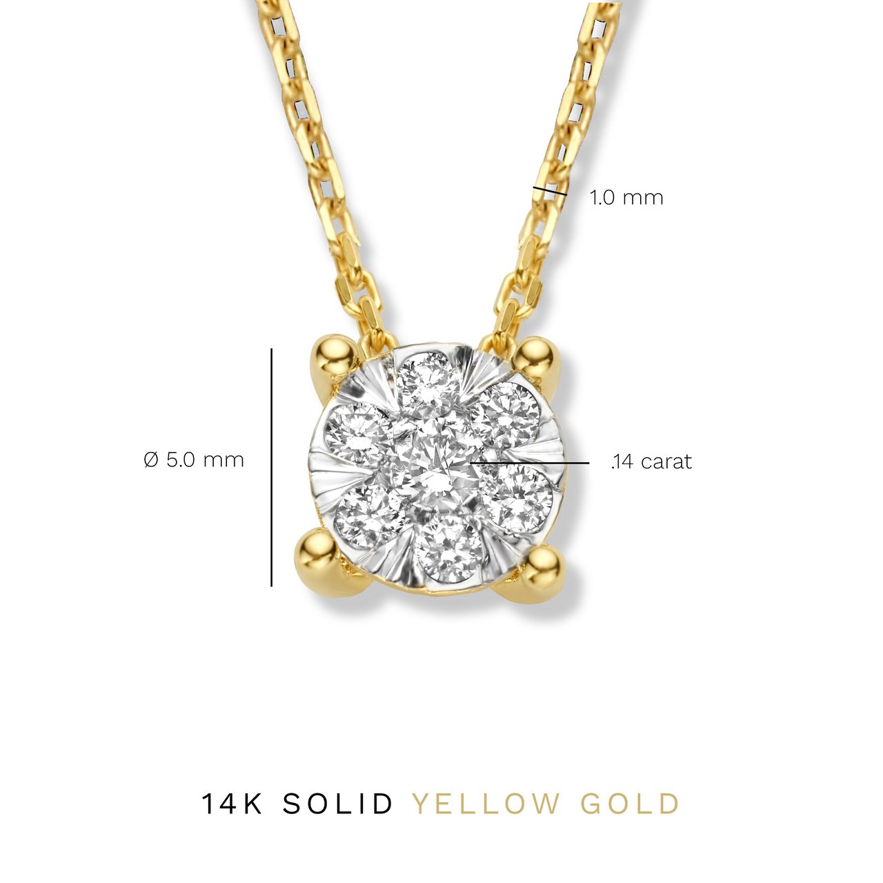 Isabel Bernard De la Paix Hanaé Ketting met Diamant Goud