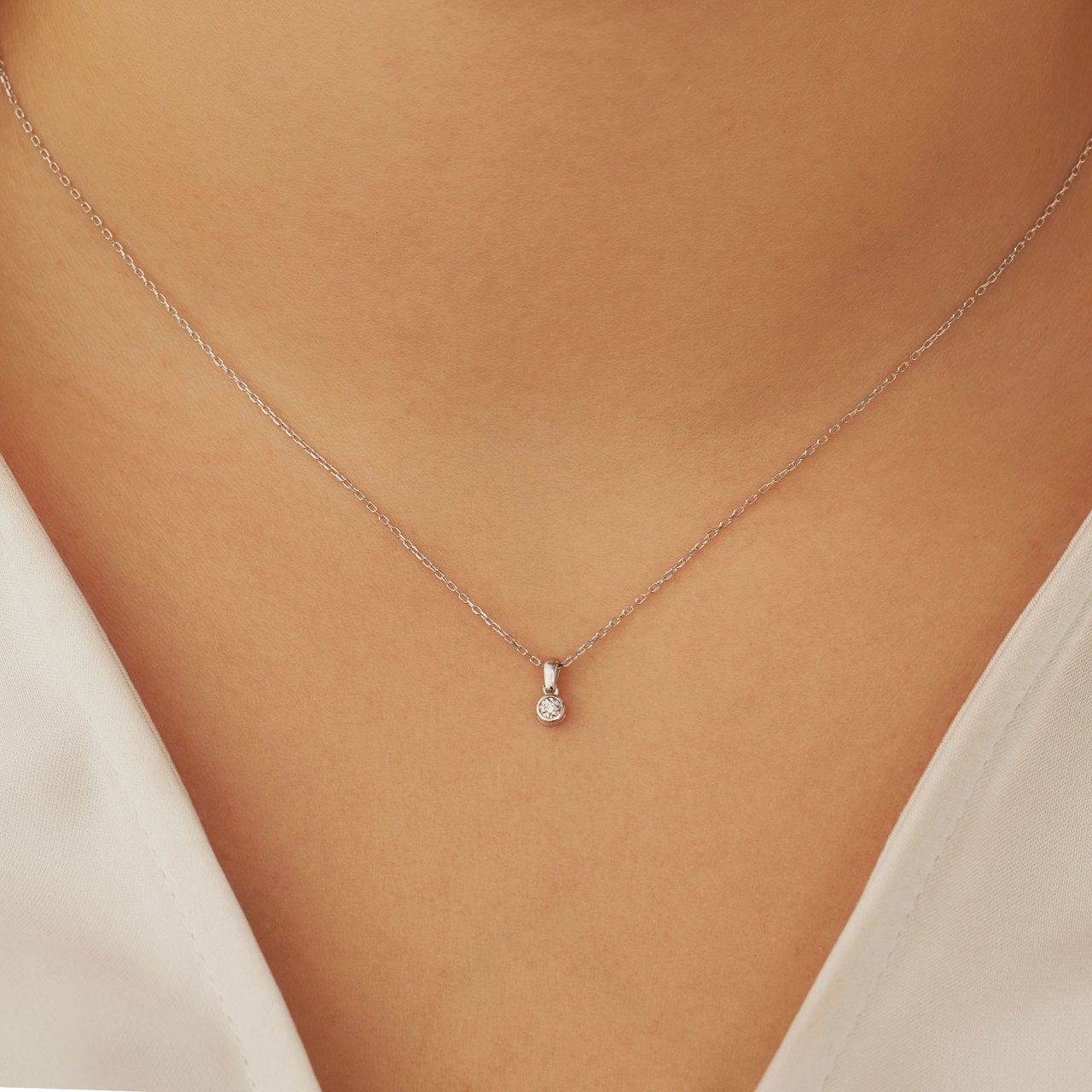 Isabel Bernard De La Paix Inaya Ketting met Diamant Zilver