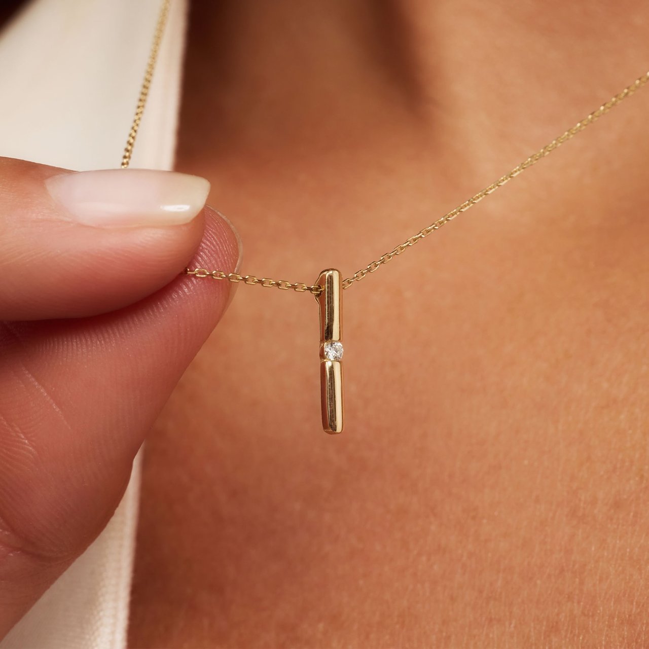 Isabel Bernard De la Paix Flavie Ketting met Diamant Goud