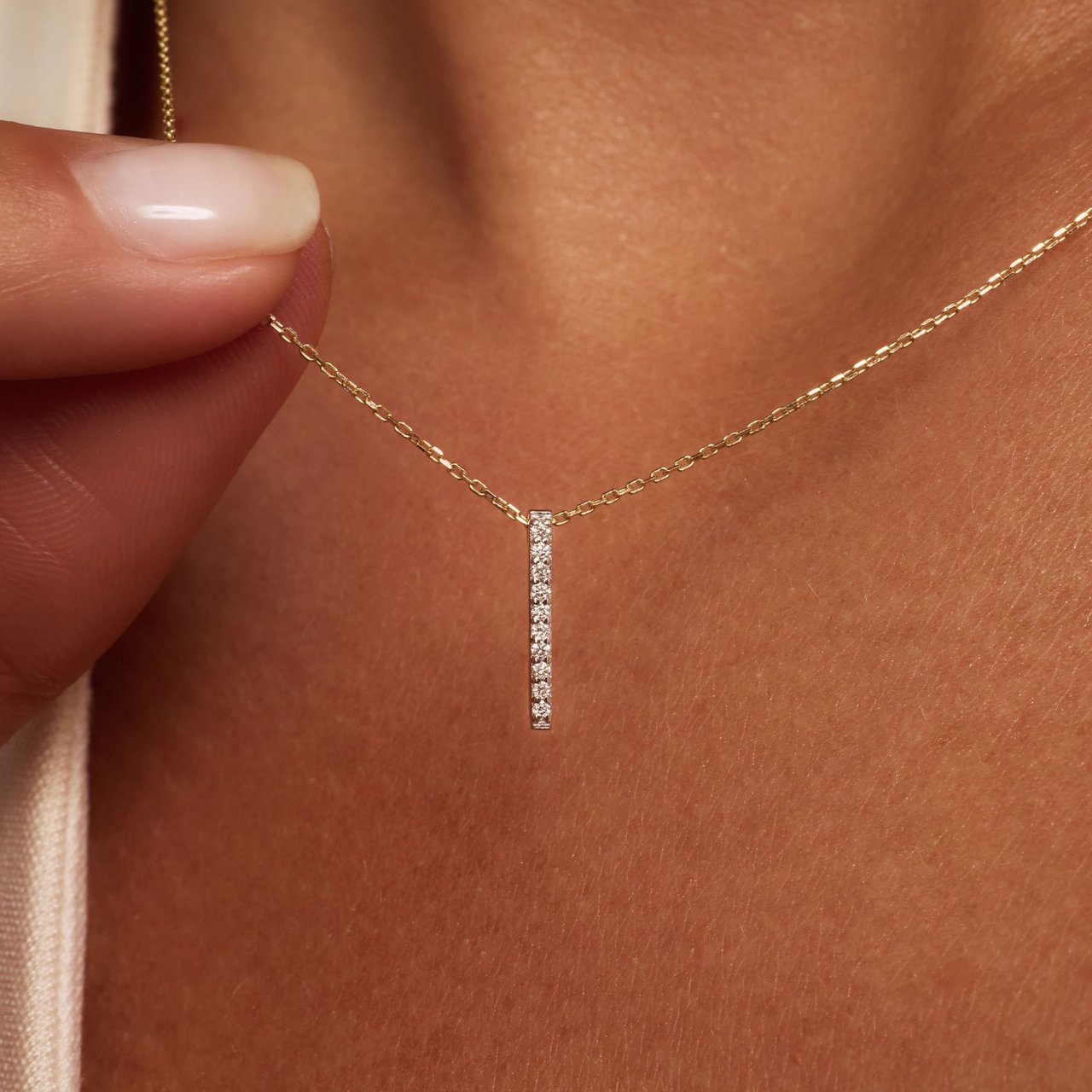 Isabel Bernard De la Paix Flavie Ketting met Diamant Goud