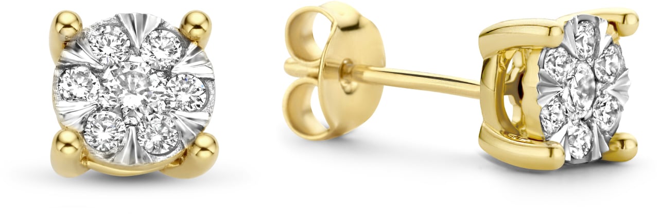 Isabel Bernard De la Paix Hanaé Oorknoppen met Diamant Goud