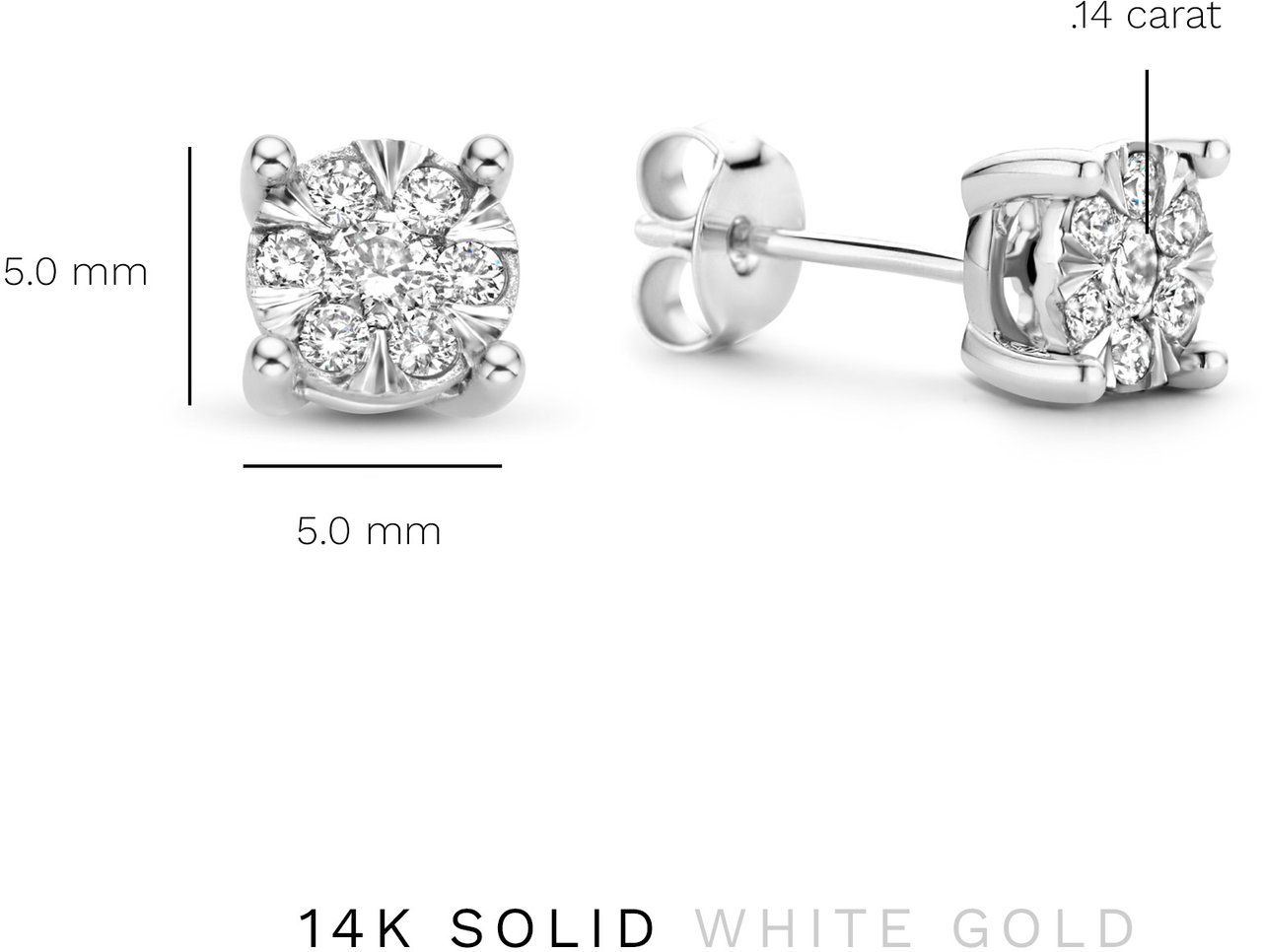 Isabel Bernard De la Paix Hanaé Oorknoppen met Diamant Zilver