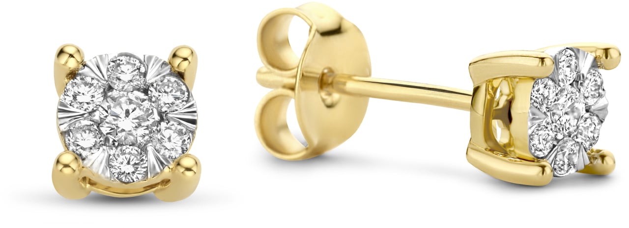 Isabel Bernard De la Paix Hanaé Oorknoppen met Diamant Goud