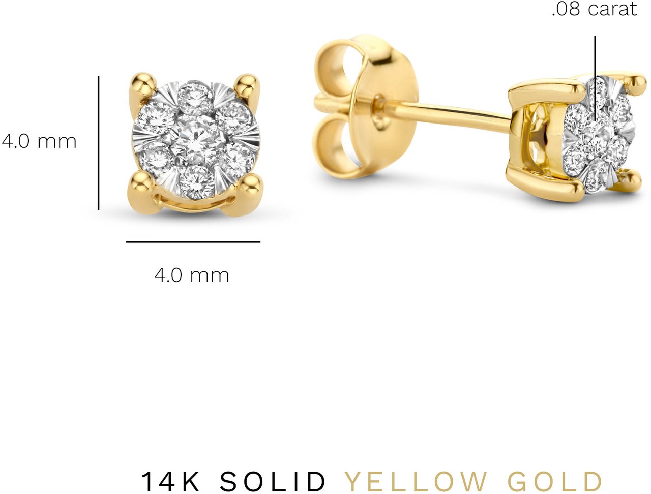 Isabel Bernard De la Paix Hanaé Oorknoppen met Diamant Goud