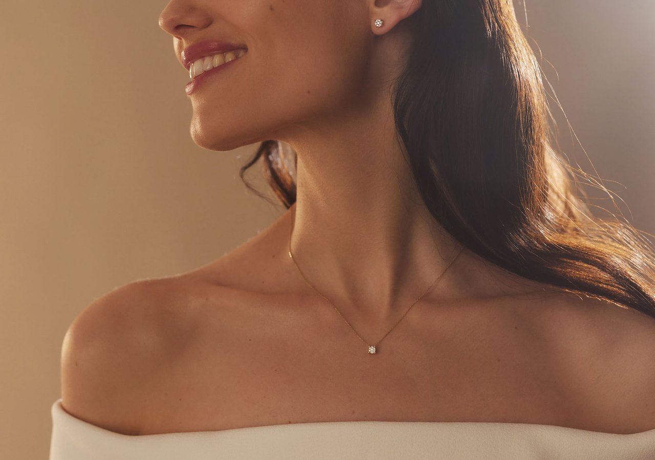 Isabel Bernard De la Paix Hanaé Oorknoppen met Diamant Goud