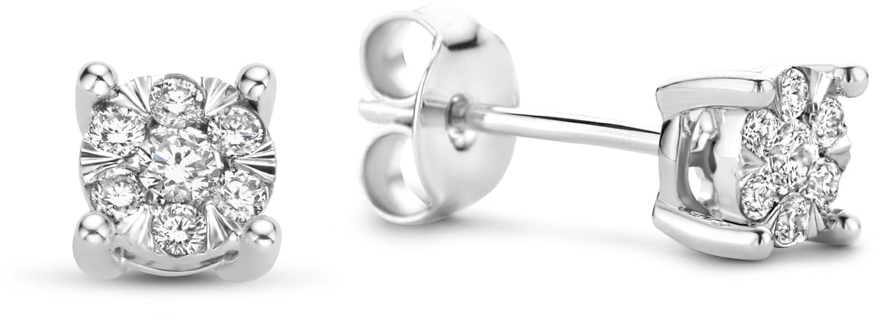 Isabel Bernard De la Paix Hanaé Oorknoppen met Diamant Zilver