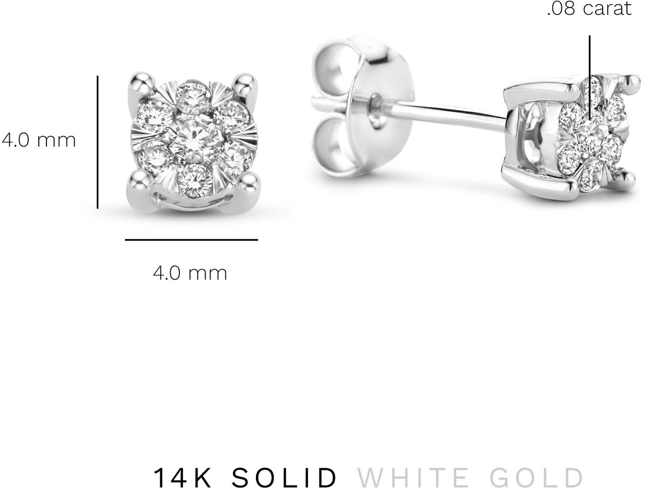 Isabel Bernard De la Paix Hanaé Oorknoppen met Diamant Zilver