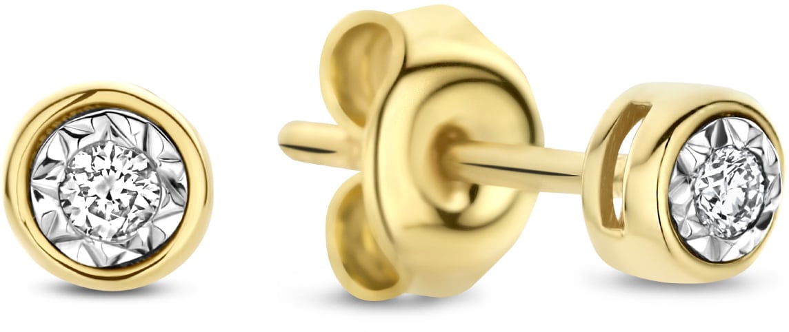 Isabel Bernard De La Paix Inaya Oorknoppen met Diamant Goud