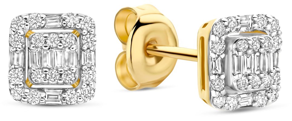 Isabel Bernard De la Paix Elena Oorbellen met Diamant Goud