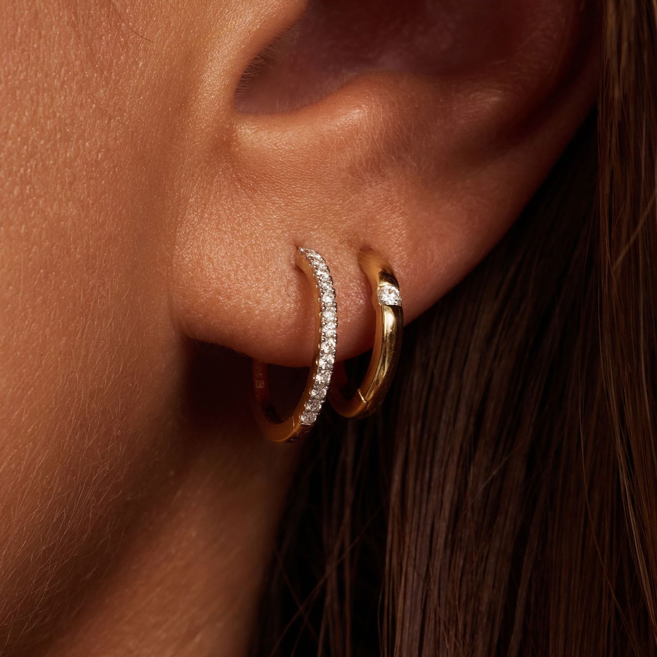Isabel Bernard De la Paix Mia Oorbellen met Diamant Goud